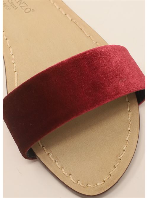 non-flip-flop sandals in bordeaux velvet Da Costanzo | CIABATTAFASCEVELLUTOBORDEAUX